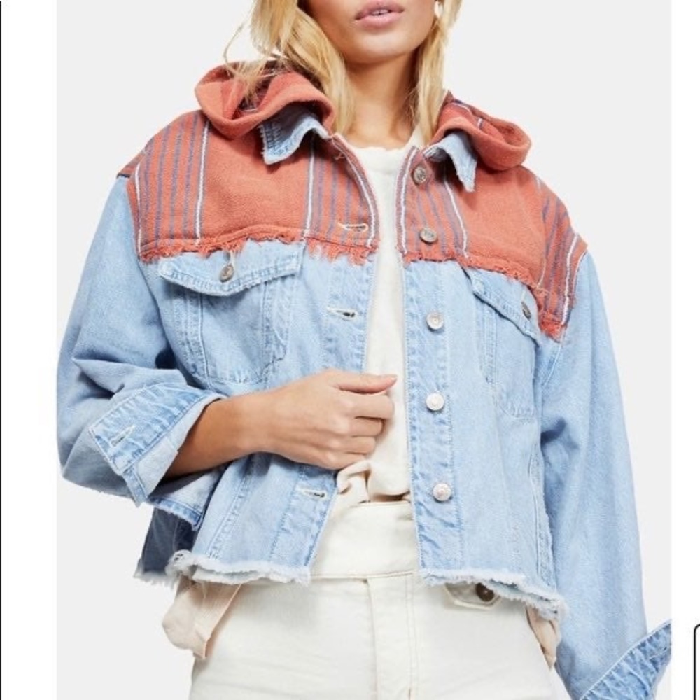 Free People Baja Hooded Denim Jacket